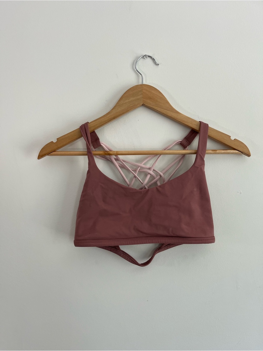 lululemon athletica Mauve Sports Bra with Light Pink Strappy Back